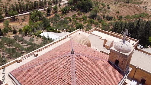 Monastery of Saint Ananias, important Syriac Orthodox monastery, is located three kilometers south east of Mardin, Turkey. Known as Saffron Monastery which is derived from the warm color of its stone photo