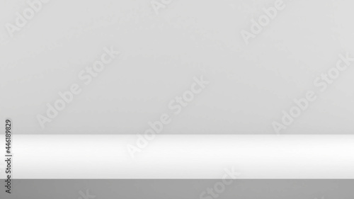 Wallpaper Mural White background wall with White floor display, white backdrop, mockup for product presentation, 3D rendering Torontodigital.ca