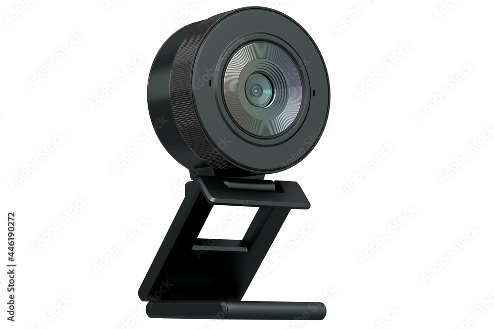 Web camera on stand for online video chat and conference on white background Web camera on stand for online video chat and conference on white background