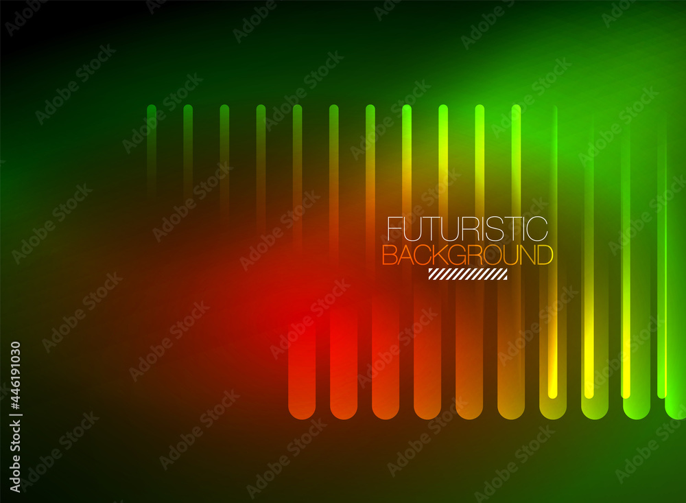 Bright neon color techno abstract background, shiny glowing neon lines in the dark background Bright neon color techno abstract background, shiny glowing neon lines in the dark background