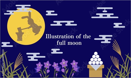 十五夜（お月見）の背景素材イラスト
