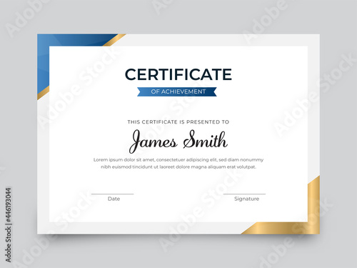 Certificate Of Achievement Best Award Template In White Color.