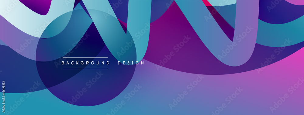 Abstract overlapping lines and circles geometric background with gradient colors Abstract overlapping lines and circles geometric background with gradient colors
