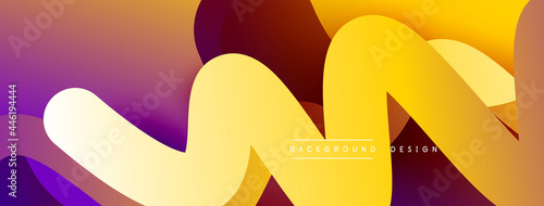 Abstract overlapping lines and circles geometric background with gradient colors