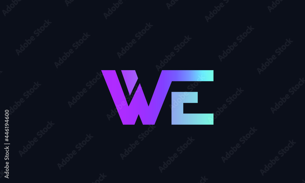 Alphabet letters Initials Monogram logo WE, EW, W and E Alphabet letters Initials Monogram logo WE, EW, W and E