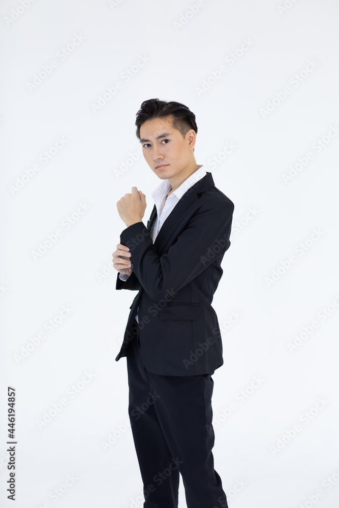 portrait of young business asian man isolated on white portrait of young business asian man isolated on white