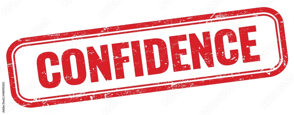 CONFIDENCE text on red grungy stamp. CONFIDENCE text on red grungy stamp.