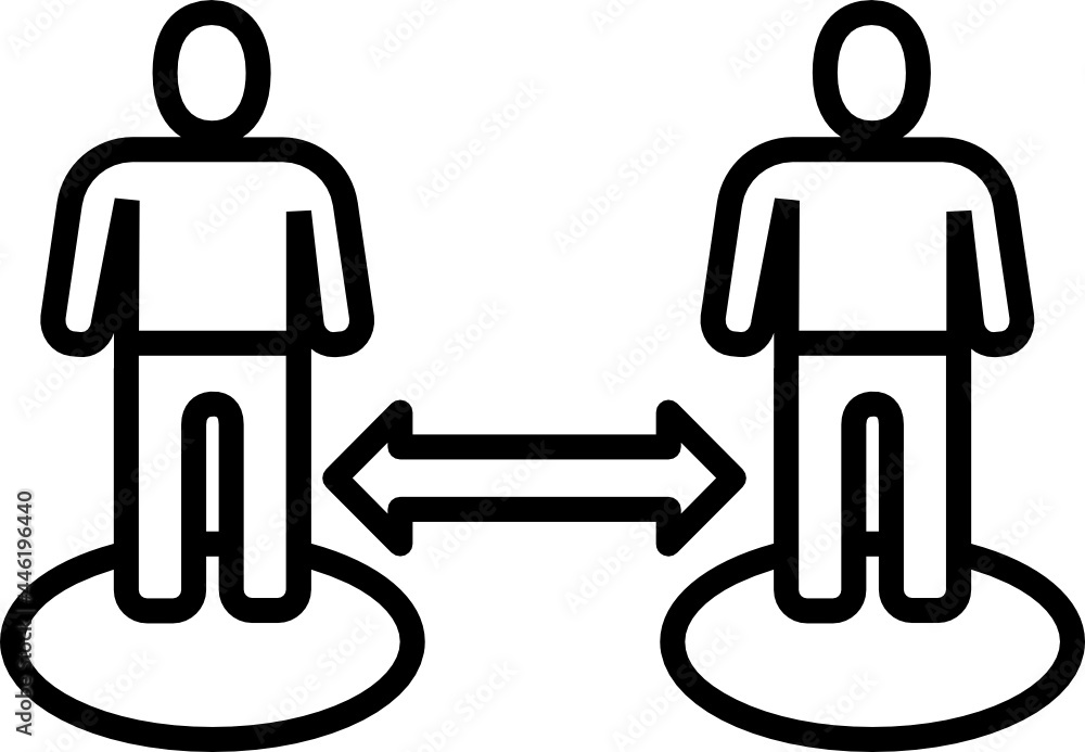 Social distancing icon. Covid concept icon style Social distancing icon. Covid concept icon style