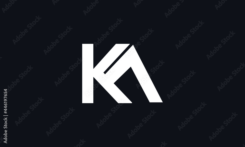 Alphabet letters Initials Monogram logo KA, AK, A and K - obrazy, fototapety, plakaty 