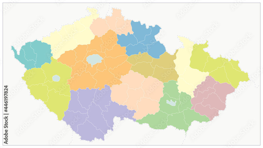 Czech Republic Administrative Map. No text