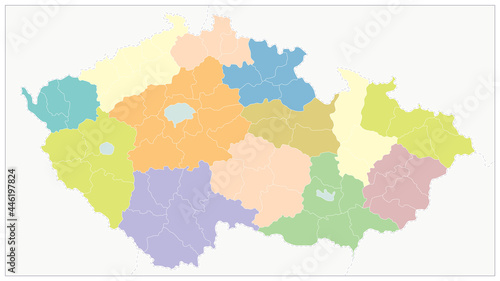 Czech Republic Administrative Map. No text