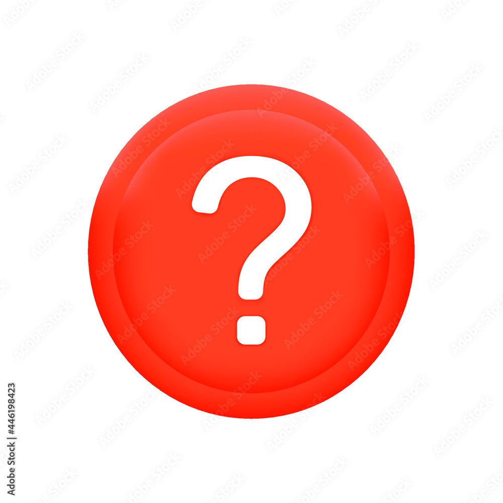 Question mark on the red circle. 3d vector illustration. Metaphor question and answer. Web. Question pictures isolate on the yellow circle. Symbols of problem, trouble, confusion. Question mark on the red circle. 3d vector illustration. Metaphor question and answer. Web. Question pictures isolate on the yellow circle. Symbols of problem, trouble, confusion.