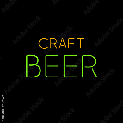 Craft beer glowing neon ilustration