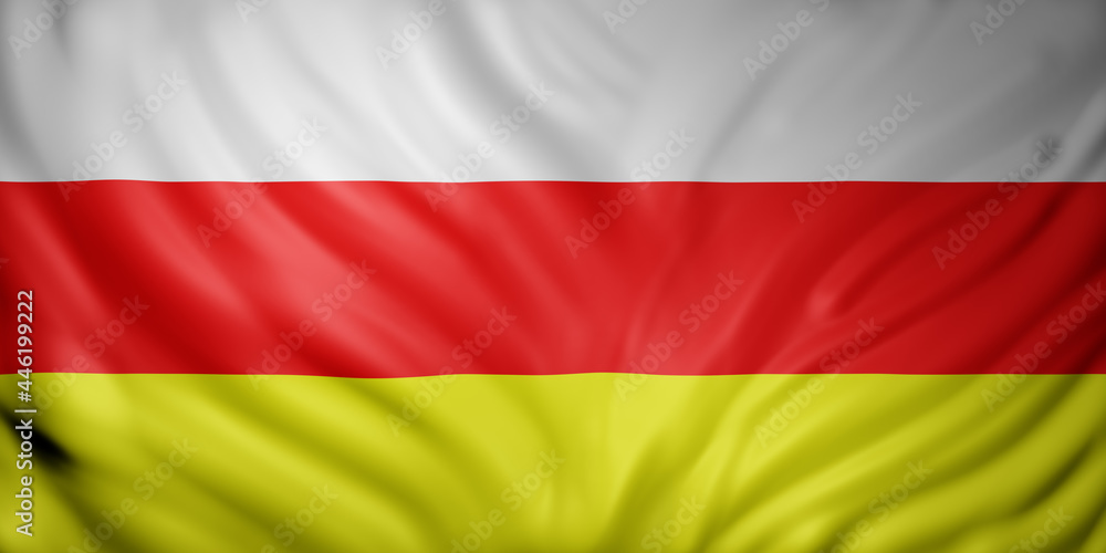 Naklejka premium South Ossetia flag waving