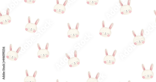 seamless pattern  childrens illustration in watercolor on a white background