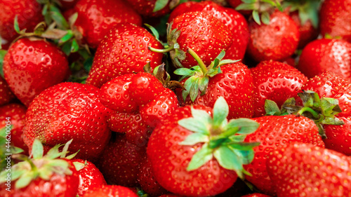 Close view of a plate of strawberries