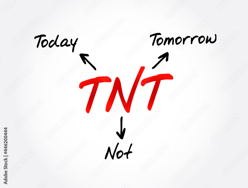 Fototapeta premium TNT - Today Not Tomorrow acronym, business concept background