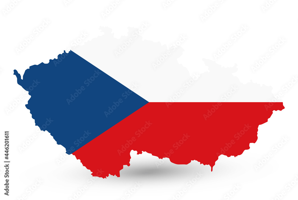 Czech Republic Map Coloured By National Flag Czech Republic Map Coloured By National Flag