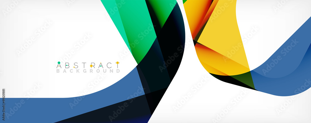 Minimal abstract background - color overlapping shapes on white with shadow lines. Vector Illustration For Wallpaper, Banner, Background, Landing Page Minimal abstract background - color overlapping shapes on white with shadow lines. Vector Illustration For Wallpaper, Banner, Background, Landing Page