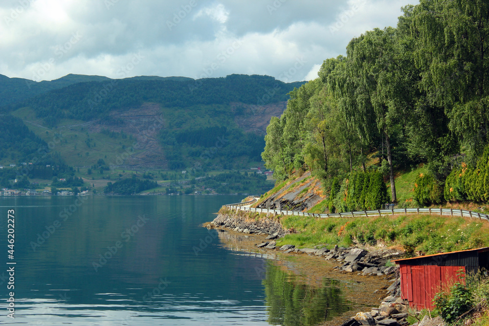 View of Etnefjorden near Etne in Hordaland county, Norway. View of Etnefjorden near Etne in Hordaland county, Norway.