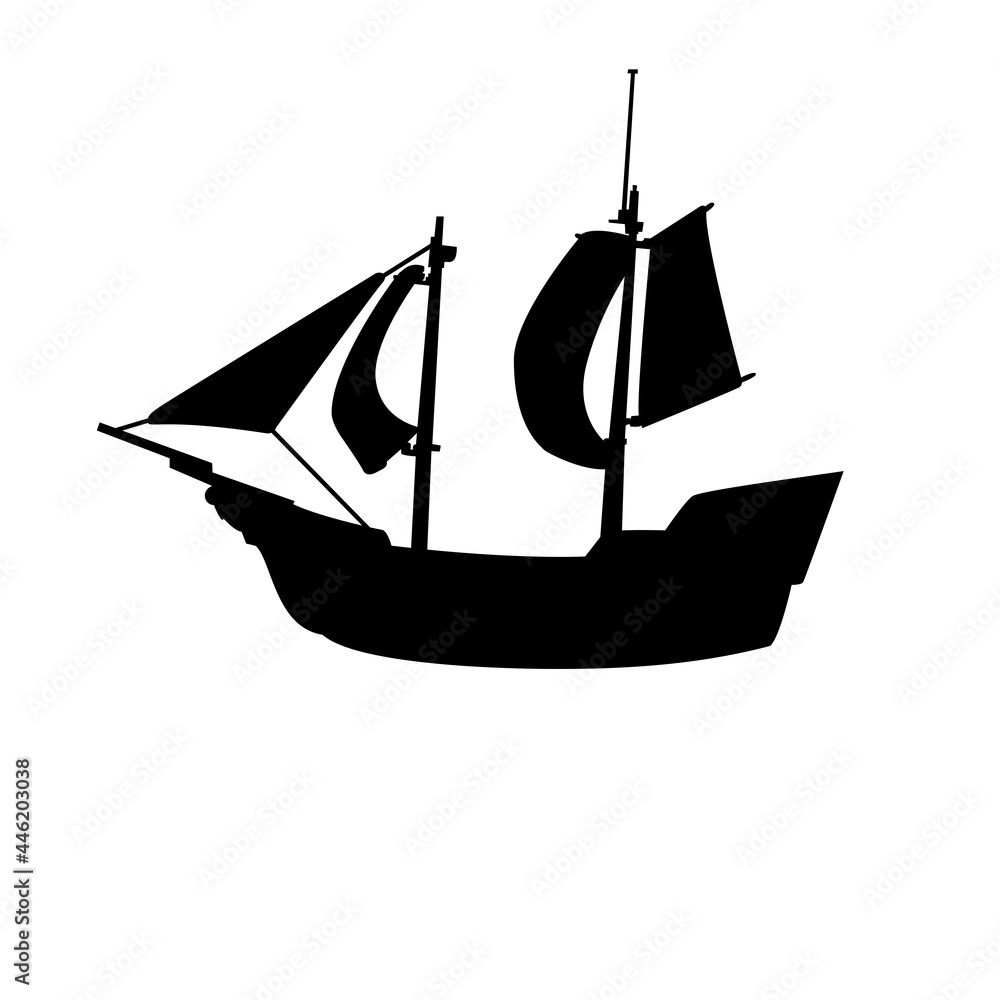 Sailing ship illustration, Sailing Ship vector isolated
