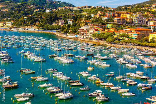 Gulf with many yachts and boats near beach o of Italy © Angelov