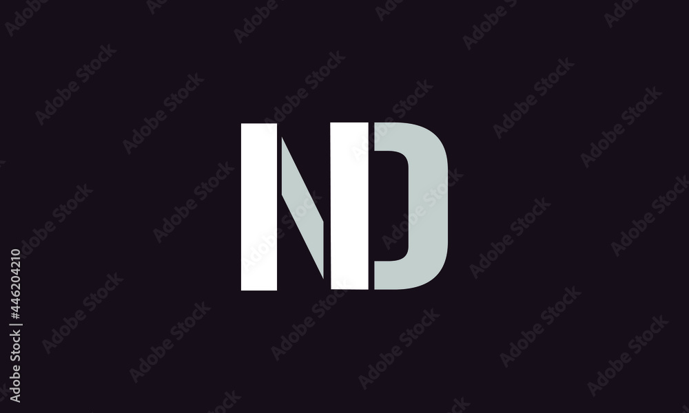 Alphabet letters Initials Monogram logo nd, DN, N and D Alphabet letters Initials Monogram logo nd, DN, N and D