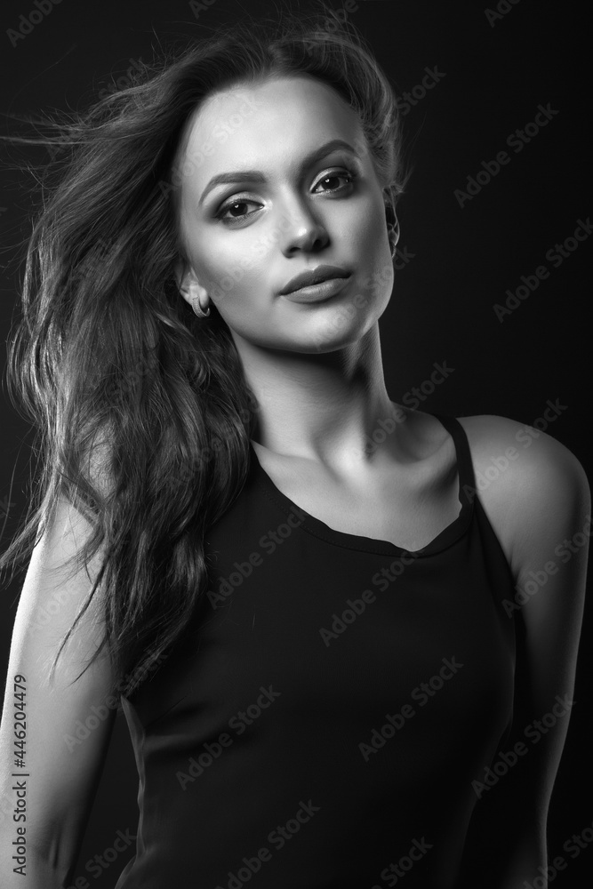 Stylish studio portrait of a glamor brunette woman with perfect makeup Stylish studio portrait of a glamor brunette woman with perfect makeup
