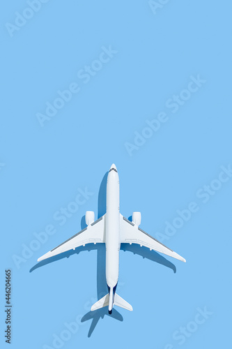 Airplane on a blue background.