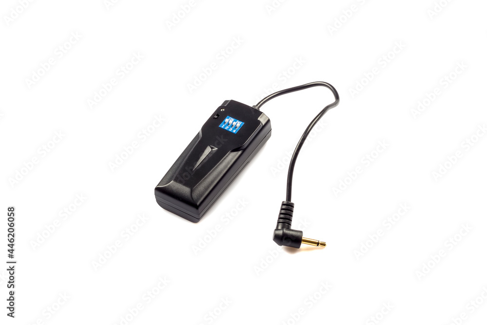 Remote radio synchronizer for flash studio light, isolated on white background Remote radio synchronizer for flash studio light, isolated on white background