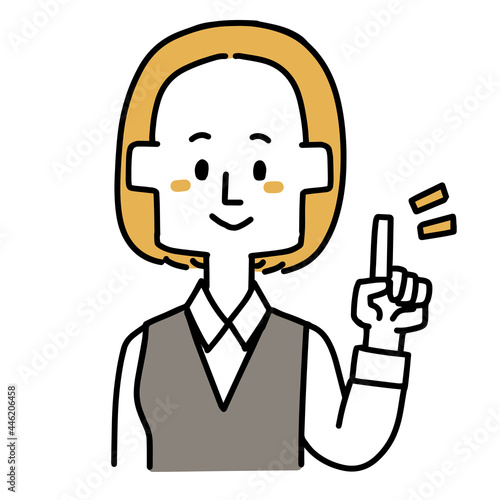 ポイントを説明する主婦のイラスト
