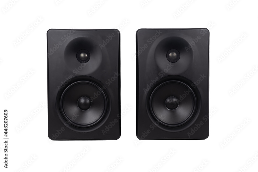 Fototapeta premium music audio speaker columns isolated on a white background