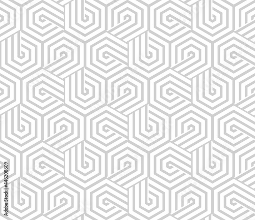 Abstract geometric pattern with stripes  lines. Seamless vector background. White and gray ornament. Simple lattice graphic design.