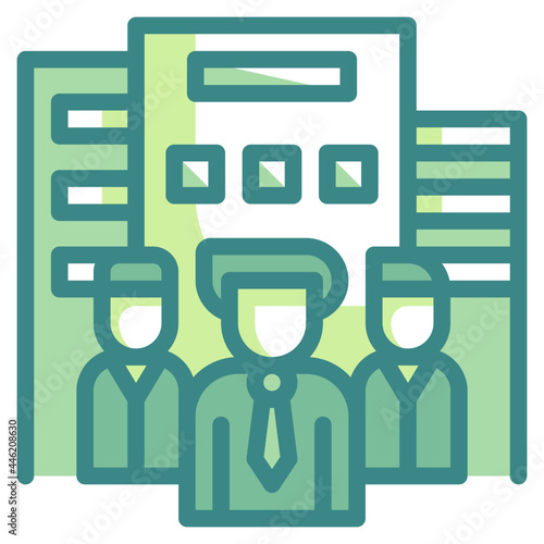 company blue line icon