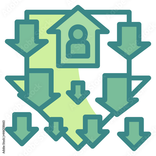 disruption blue line icon