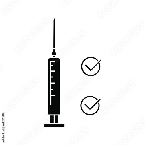 Injection icon vector set. Vaccination illustration sign collection. Vaccine symbol or logo.