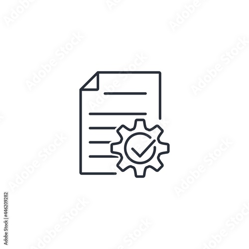 Completed document. Vector linear icon isolated on white background.