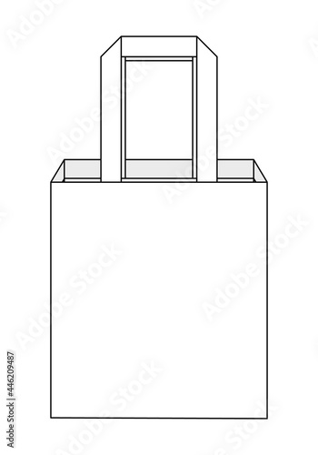 Blank White Tote Bag with Handle Template Vector on White Background