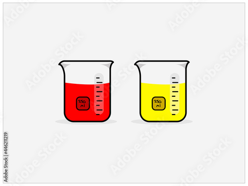 measuring cups, test tubes, chemistry