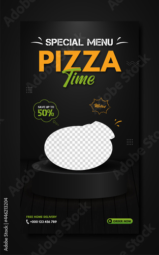 Special menu pizza time social media story template