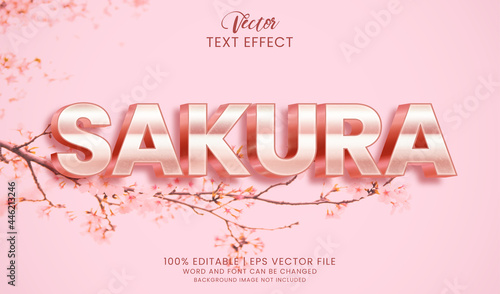 Editable sakura text effect style