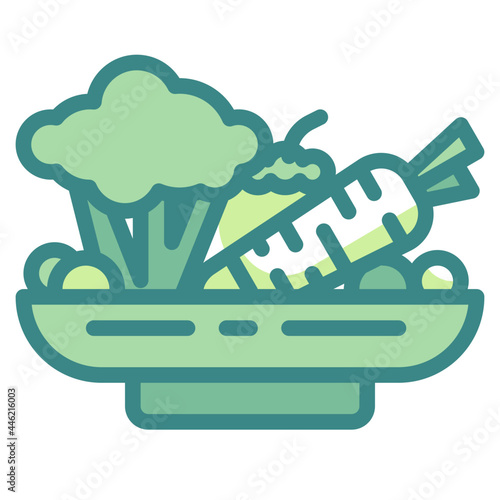 vegetable blue line icon
