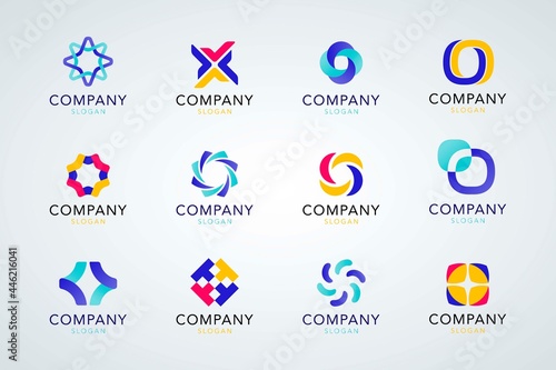 Colorful company logo collection vector