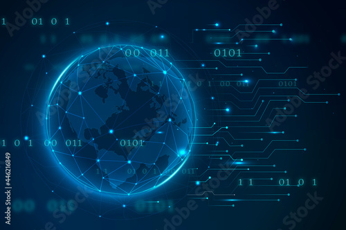Futuristic global network technology vector