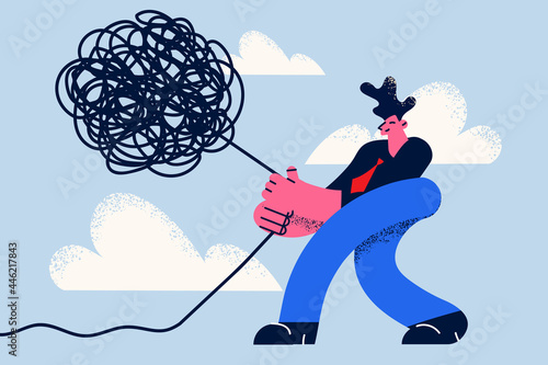 Leadership, managing problems and skills concept