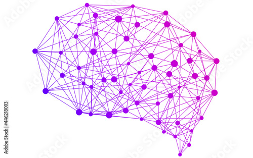 アブストラクト、グラデーションがかった脳を模したテクノロジーイメージ