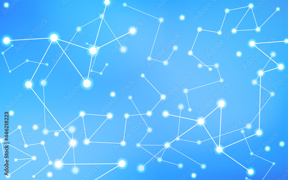 アブストラクト、ネットワークテクノロジーのイメージ、青いグラデーション背景