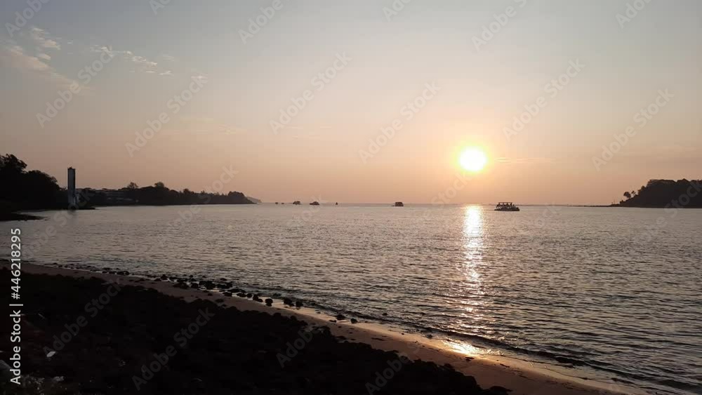 sunset over the Mandovi River, goa river sunset. sunset over the Mandovi River, goa river sunset.