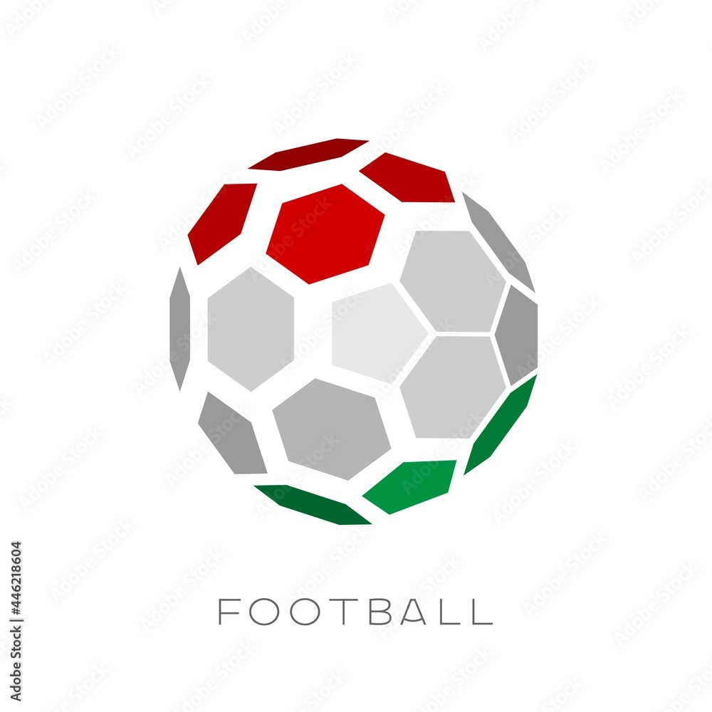 3D soccer ball with Hungary team flag. 3D soccer ball with Hungary team flag.