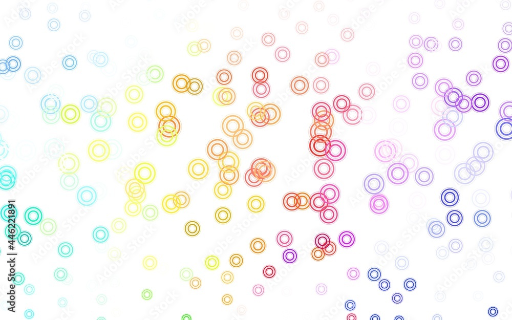 Light Green, Red vector background with bubbles.